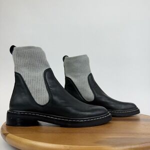 Womens The Row Fara Black Leather Sock Pull On Chelsea Ankle Boots Size‎ EU 36